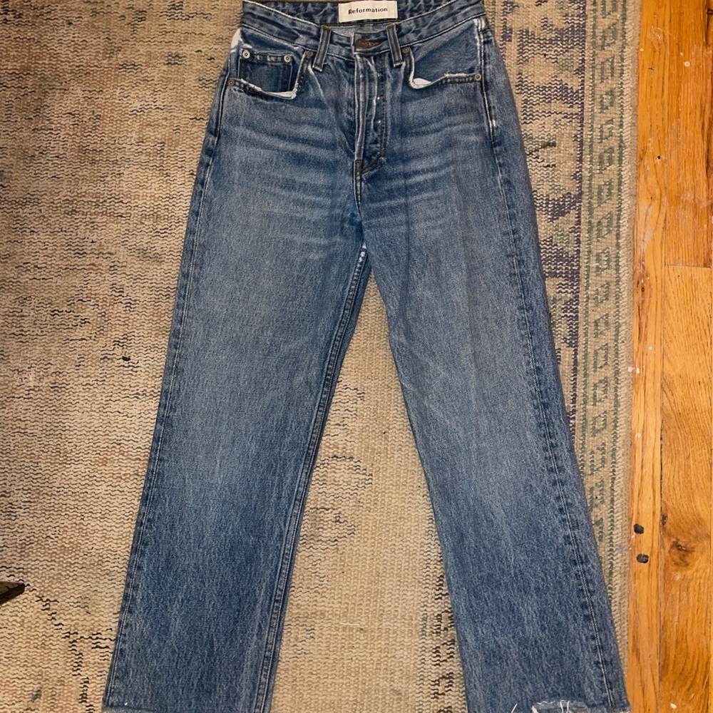 Reformation Crop Straight Leg Jeans 23